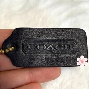 2" Vintage Coach Black Fob Bag Charm Hang tag Hangtag